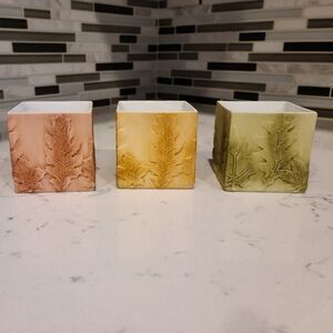 Partylite falling leaves tealight trio